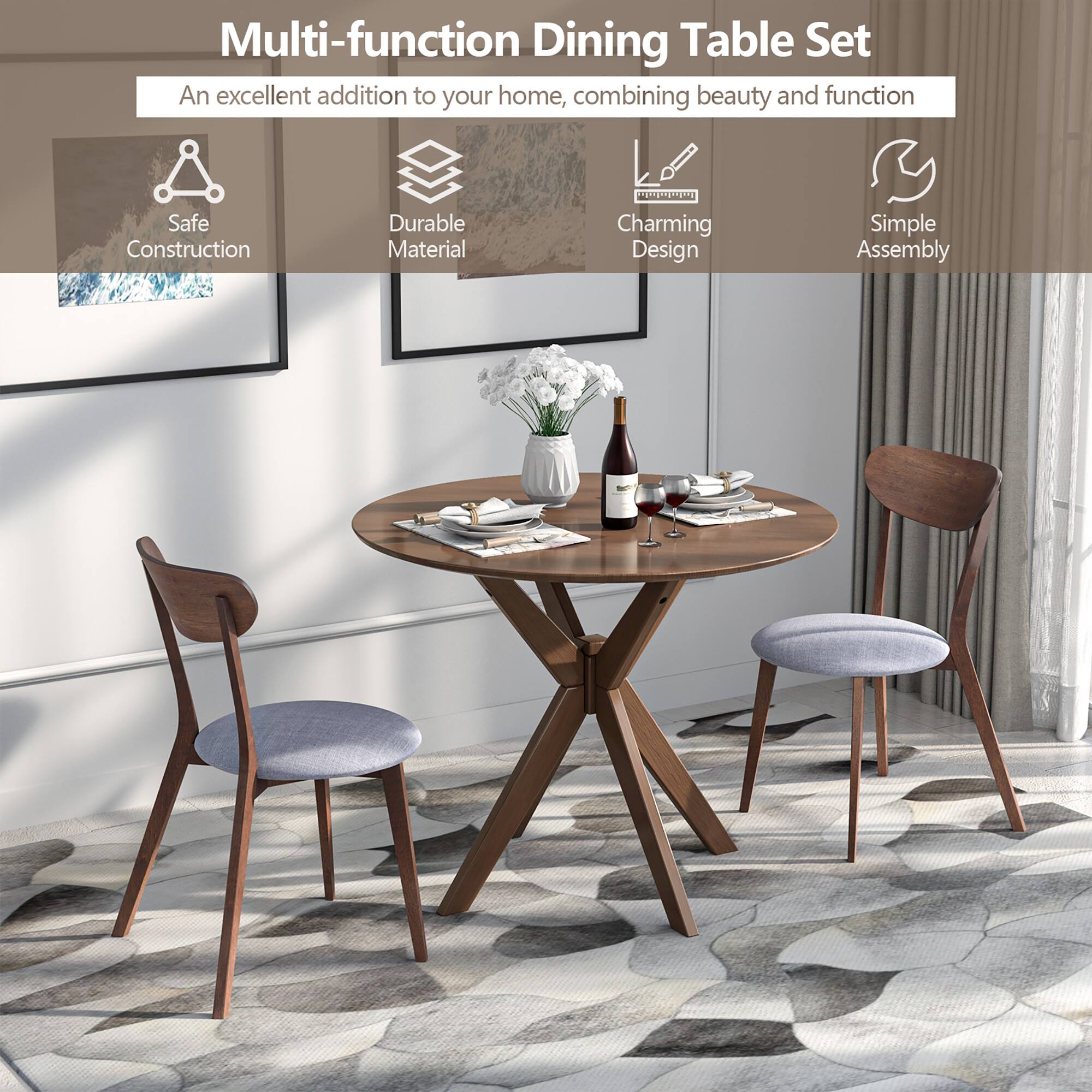 Multi-function Dining Table Set  
An excellent addition to your home, combining beauty and function  

- Safe Construction  
- Durable Material  
- Charming Design  
- Simple Assembly