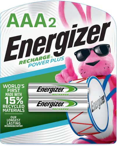 Energizer - NH Rechargeable AAA Batteries (2-Pack) - Larger Front