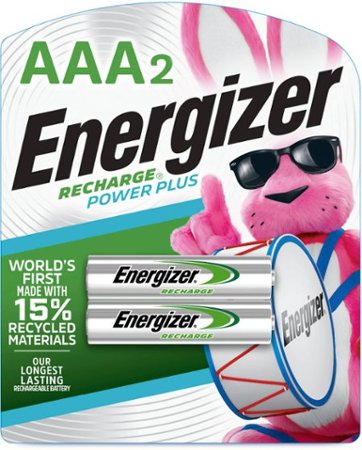 Energizer - Rechargeable AAA Batteries (2 Pack) 800 mAh Triple A Batteries
