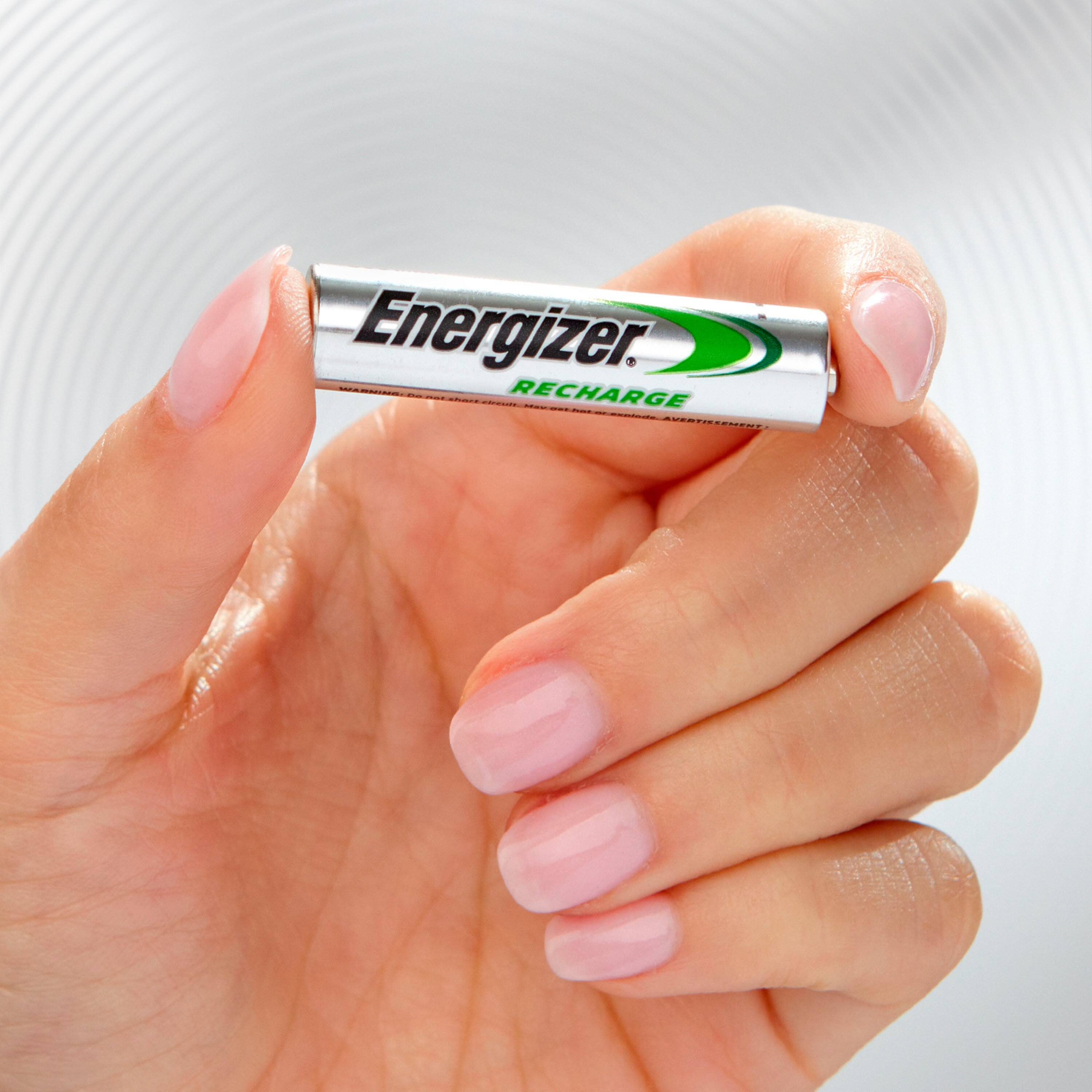 Alt View 11. Energizer - Rechargeable AAA Batteries (2 Pack) 800 mAh Triple A Batteries - Silver.