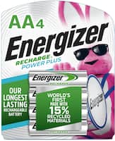 Energizer - Recharge Power Plus Rechargeable AA Batteries (4-Pack) - Front_Zoom