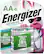Front. Energizer - Rechargeable AA Batteries (4 Pack), Double A Batteries - Silver.