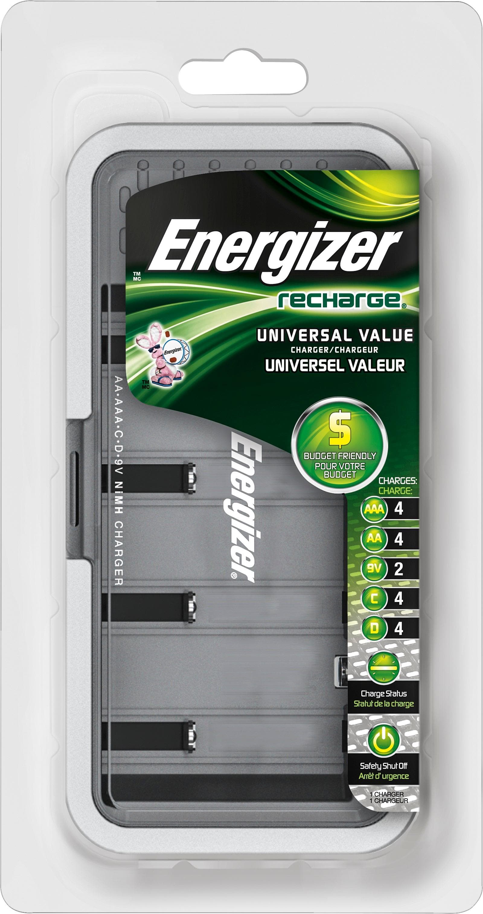 Energizer - Universal Battery Charger - Black - Larger Front