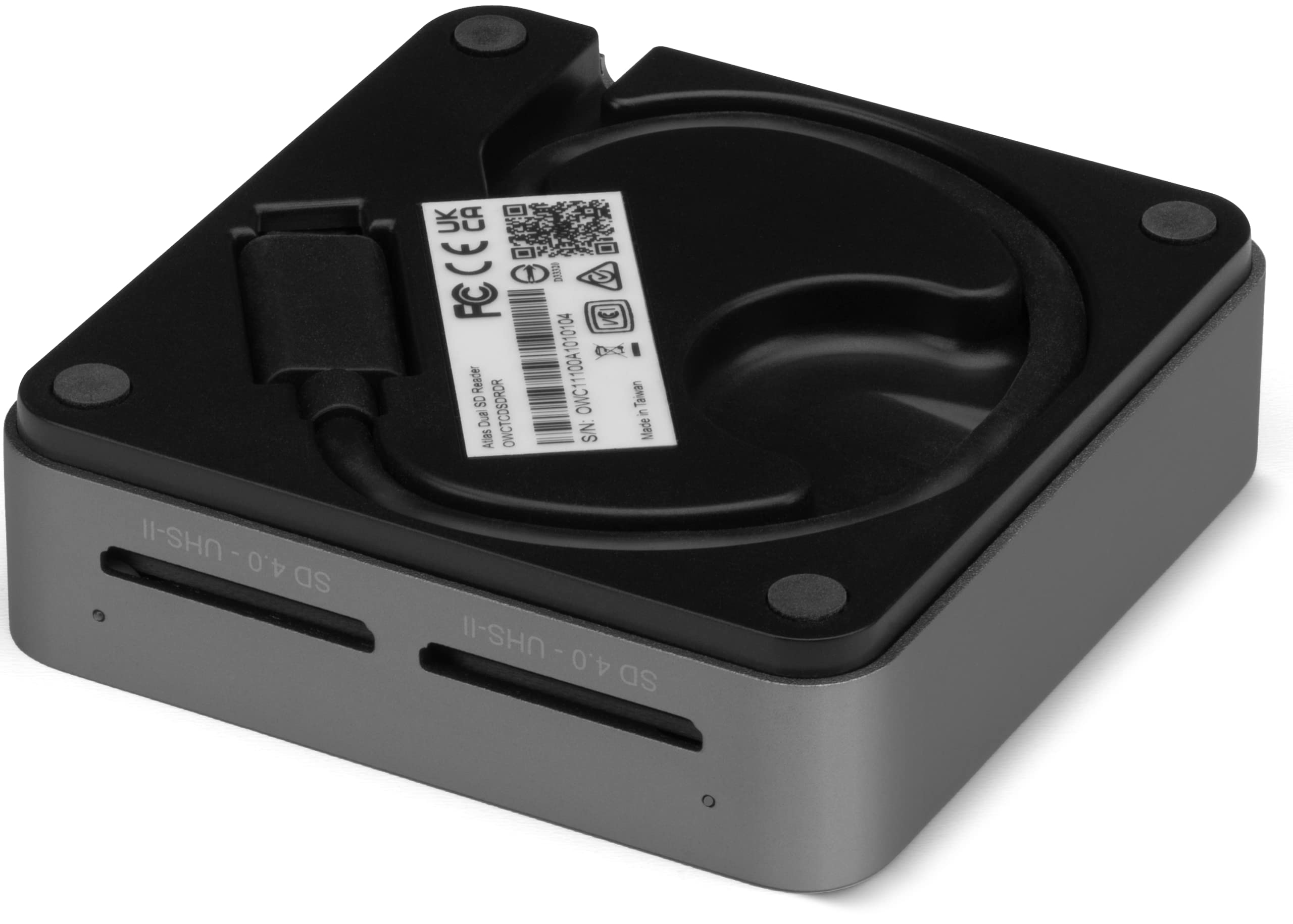 UA FCCE D VOLSIC S - D Reader SO OWCTCDSDROR OWC11100A1010104 Taiwan L Dua Allas SIN: Made UHS-II 4.0 SD UHS-II - 4.0 SD

Made in Taiwan

SN: ON111C04A0704

Made Dual SD Reader
OWCTCDSDROR

CE UK CA