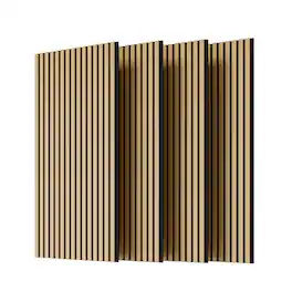 Boyel Living - 4-Pack 23.62-in x 45.27-in 3D Fluted Acoustic Slat Wall Panel - Natural