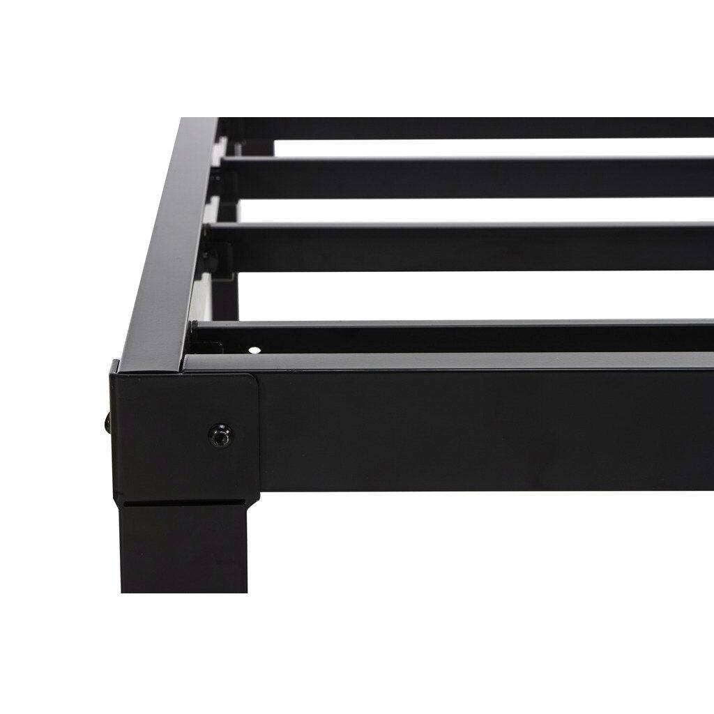 Back. Hivvago - Twin XL Study Black Metal Platform Bed Frame - No Box-Springs Needed - Black.