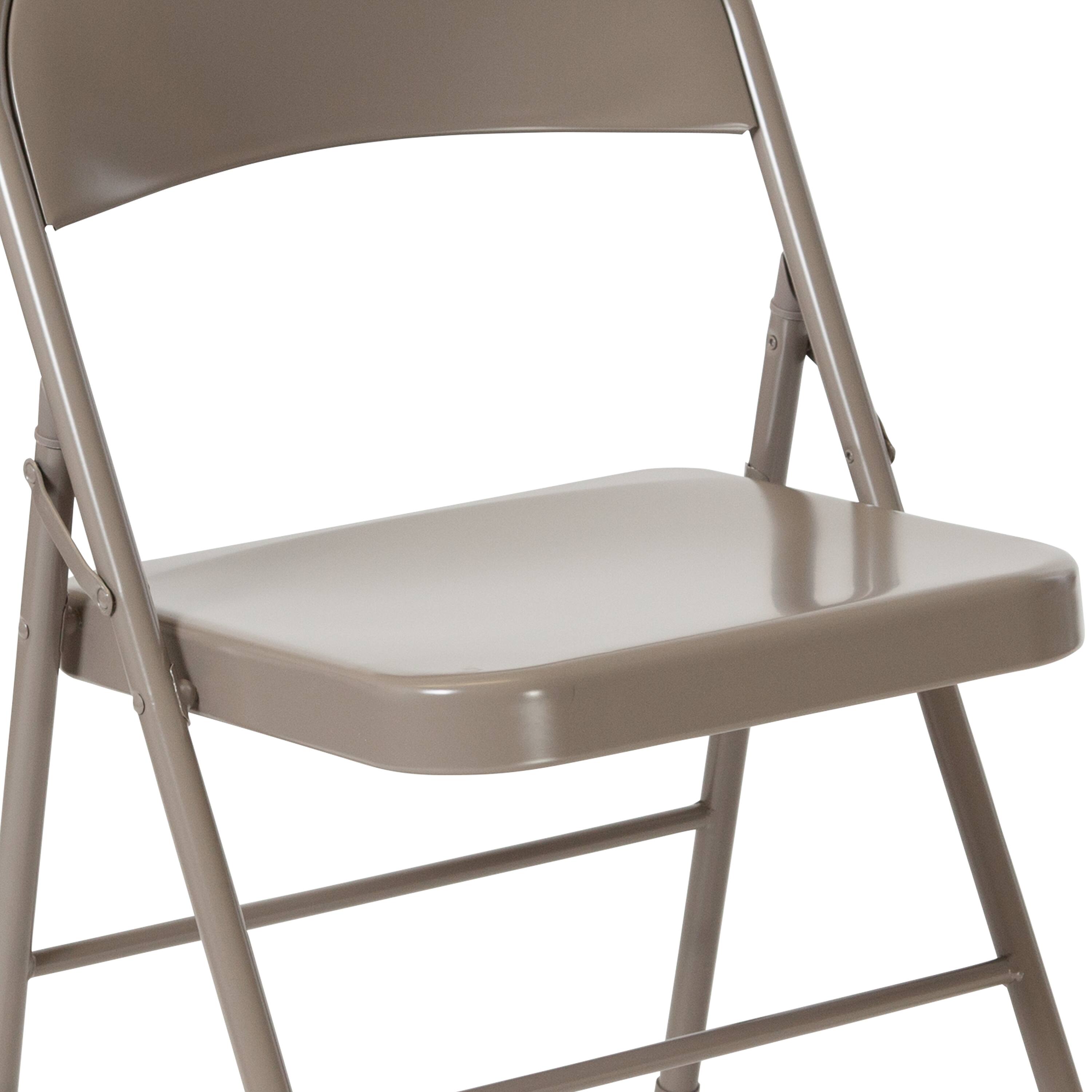 Alt View 9. Emma + Oliver - 4 Pack Double Braced Commercial Party Events Steel Metal Folding Chair - Gray.