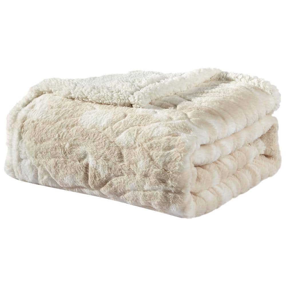 "Noble House - Plazatex Alaska Sherpa Decorative Super Soft Throw Blanket for Sleep/Decor 50"" X 60"" - Beige" price history on PriceWatchPro
