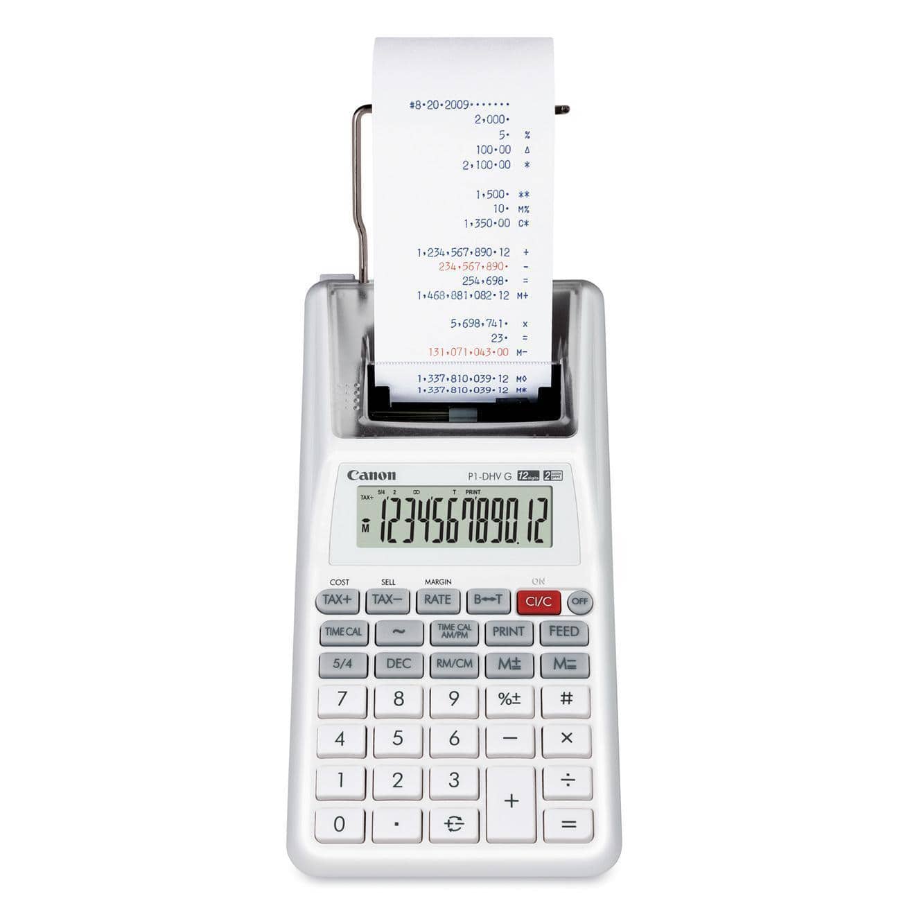 Best Buy Canon P1DHVG Palm Printing Calculator White P1DHVG