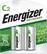 Front. Energizer - Rechargeable C Batteries (2 Pack), C Cell Batteries - Silver.