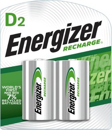 Energizer - Rechargeable D Batteries (2 Pack), D Cell Batteries