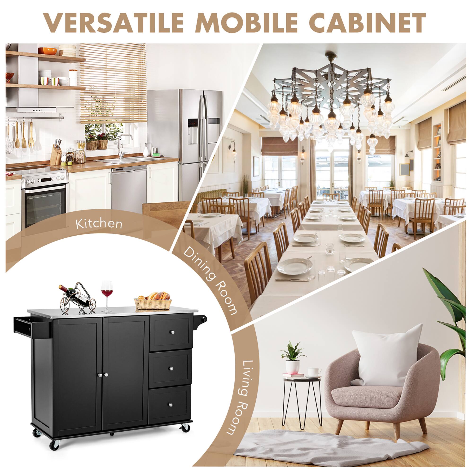 VERSATILE MOBILE CABINET

Kitchen

Dining Room

Living Room