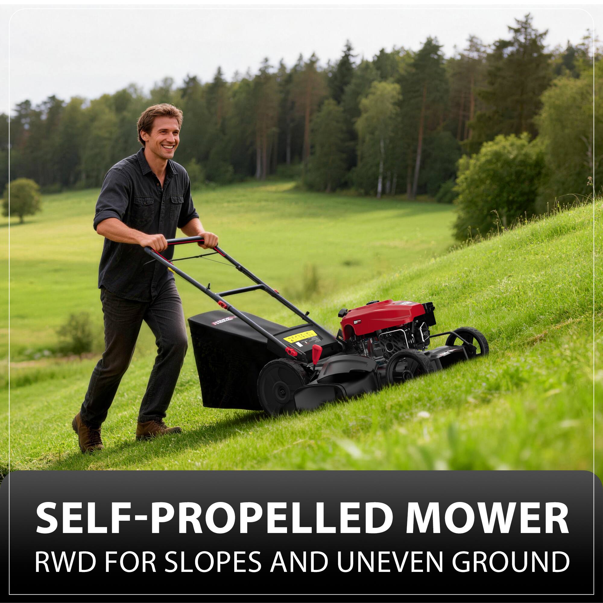 SELF-PROPELLED MOWER  
RWD FOR SLOPES AND UNEVEN GROUND