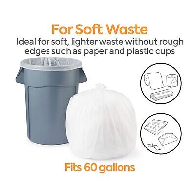 For Soft Waste  
Ideal for soft, lighter waste without rough edges such as paper and plastic cups  
Fits 60 gallons
