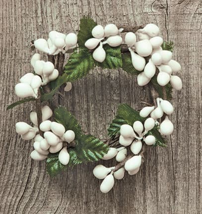 BreeBe - Mini Pip Berry Ring Snow White 1" - White, Brown, Green