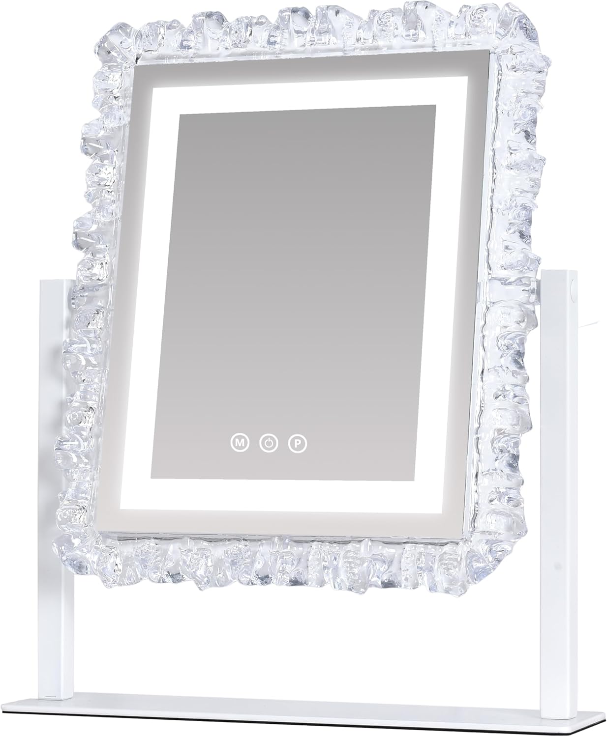 Stamp n Camp - Lighted led Makeup Mirror Hollywood Vanity with Lights Smart Touch Control 3-Gear Dimable Light 360°Rotation (12in - length  35 X width 30
