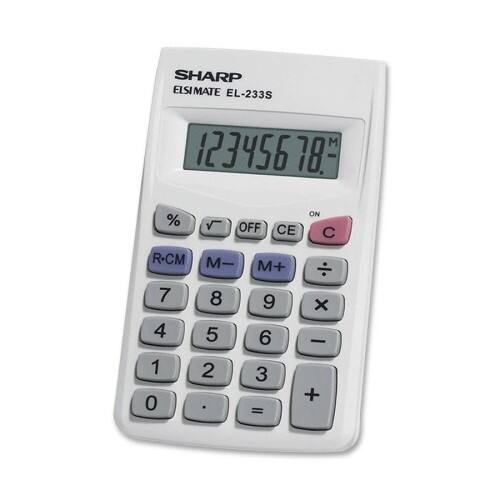 Front Standard. Sharp - Pocket Calculator - Gray, White.