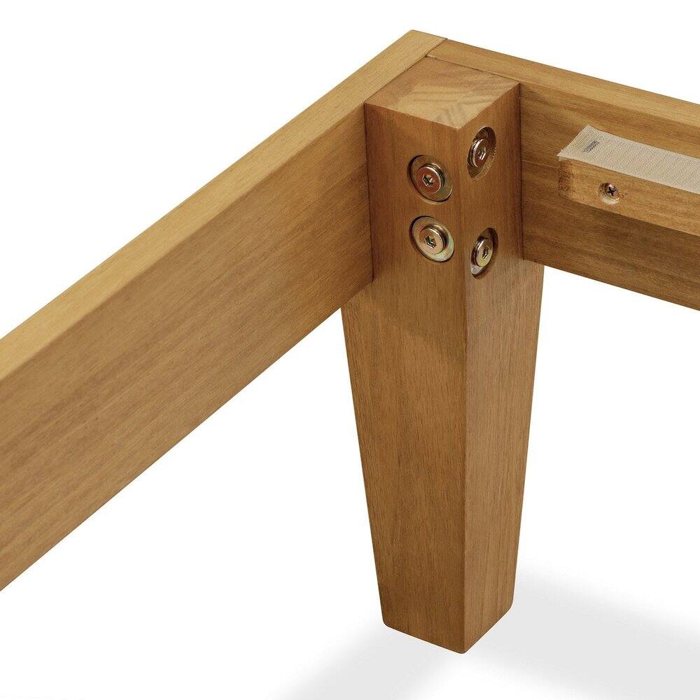 Alt View 4. East West Furniture - Queen Size Bed Frame with 4 Hardwood Legs and 2 Extra Center Legs - Oak Finish - Oak.
