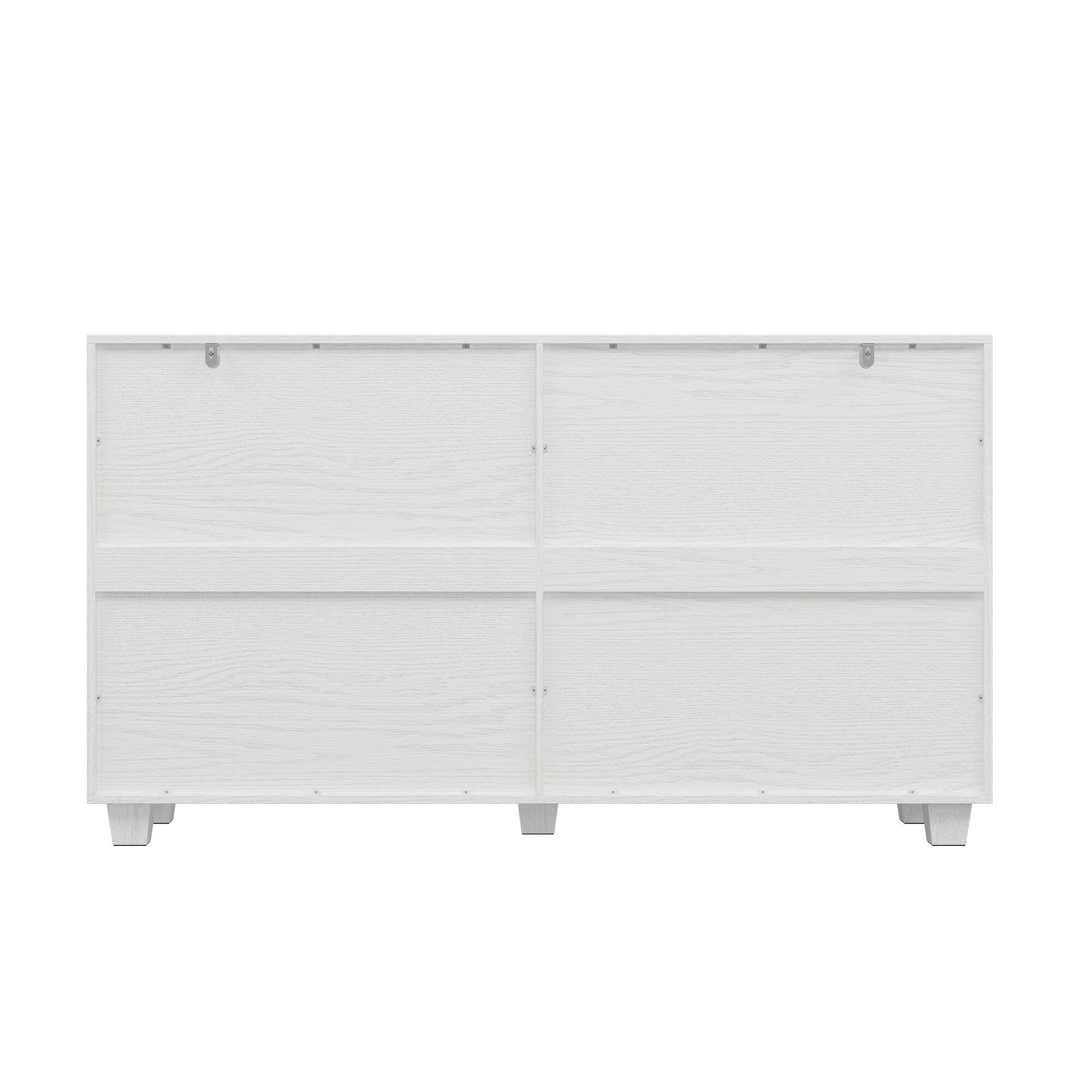 Back. Famapy - Famapy Wood - Grain Glass - Door Storage & Display Cabinet: Elevate Your Home Aesthetic - White.
