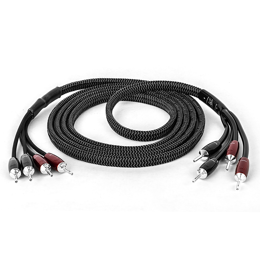 Angle View: AudioQuest - Rocket 44 10' Pair Bi-Amp Speaker Cable, Silver Banana Connectors - Silver/Black