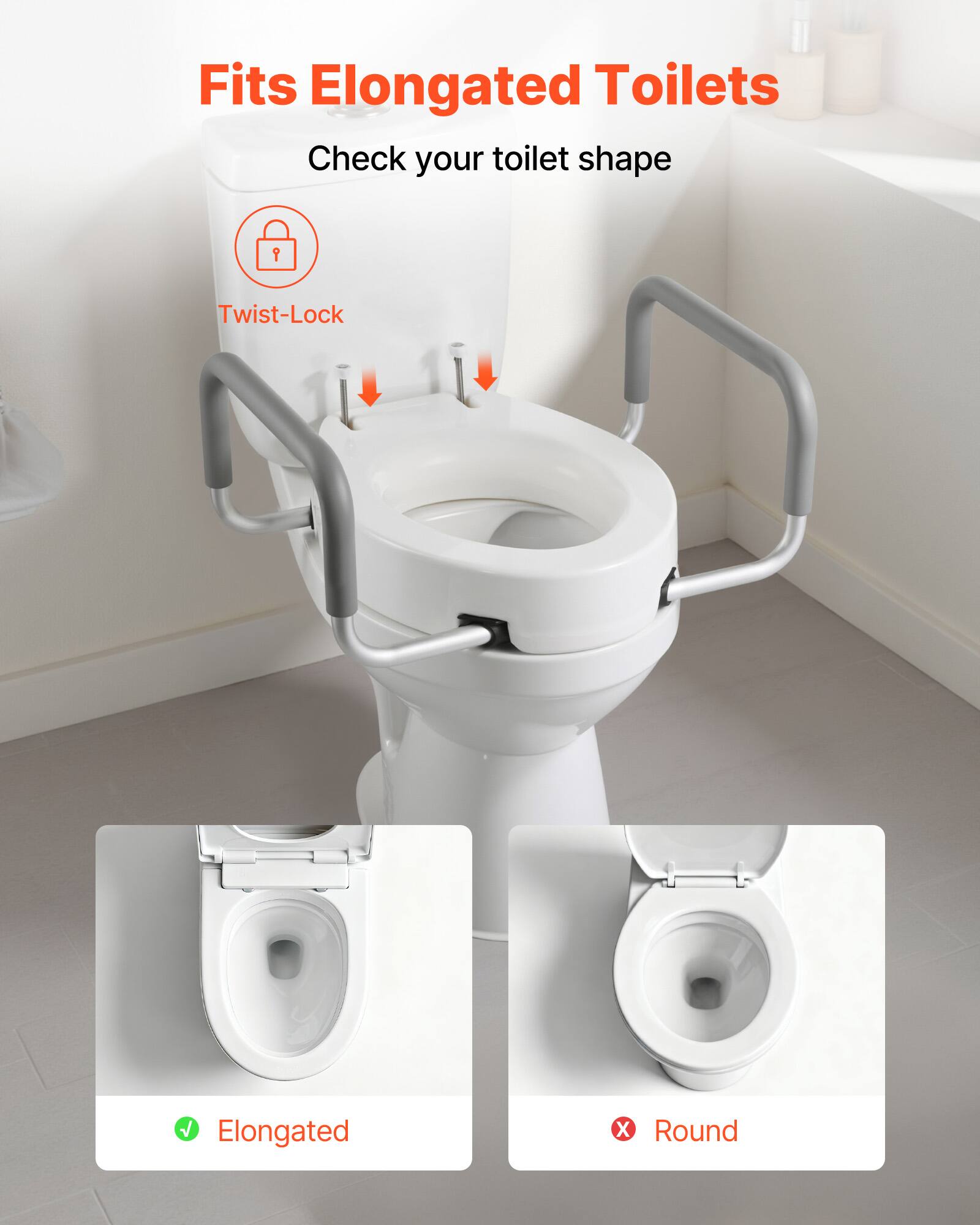 Fits Elongated Toilets

Check your toilet shape

Twist-Lock

Elongated

Round