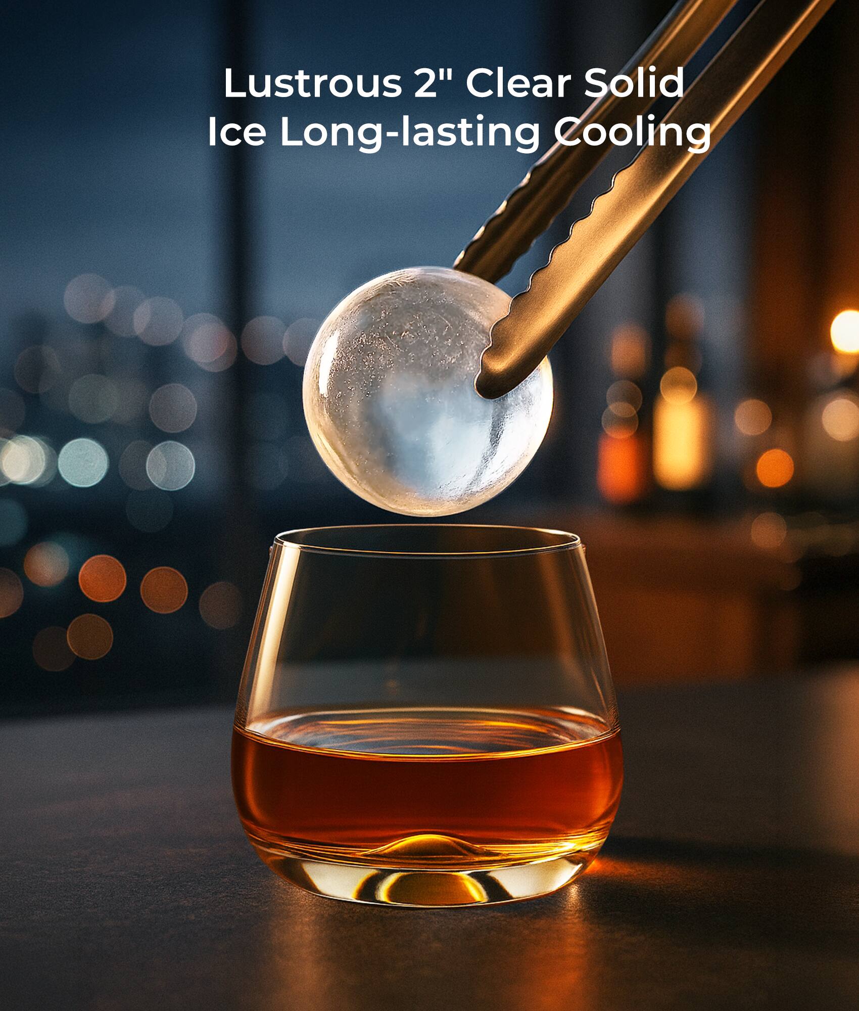 Lustrous 2" Clear Solid Ice Long-lasting Cooling