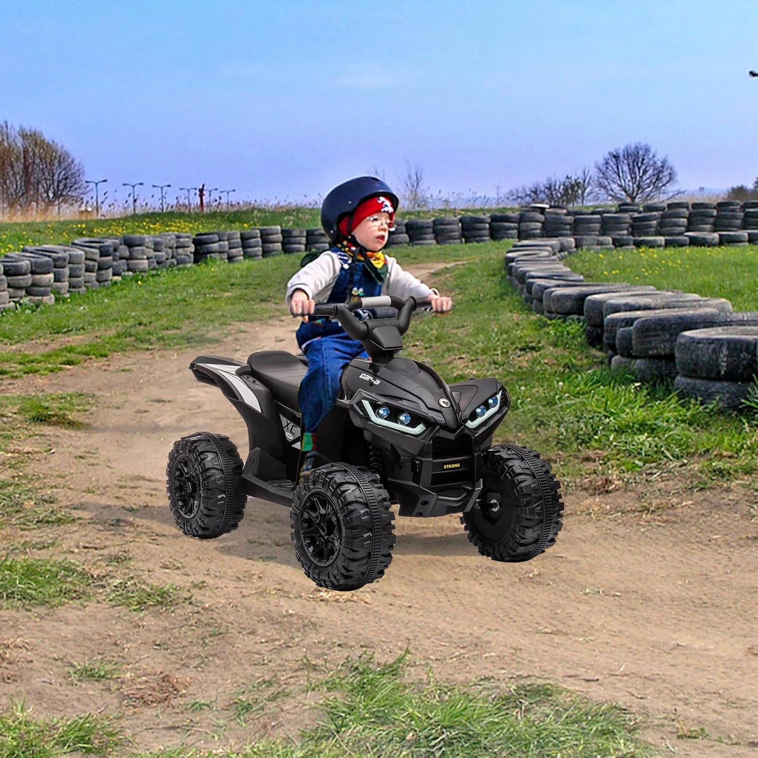 Alt View 5. Homhougo - 12V Kids Ride On ATV with Remote Control, LED Lights, Music, Battery Powered, Ages 3–8.