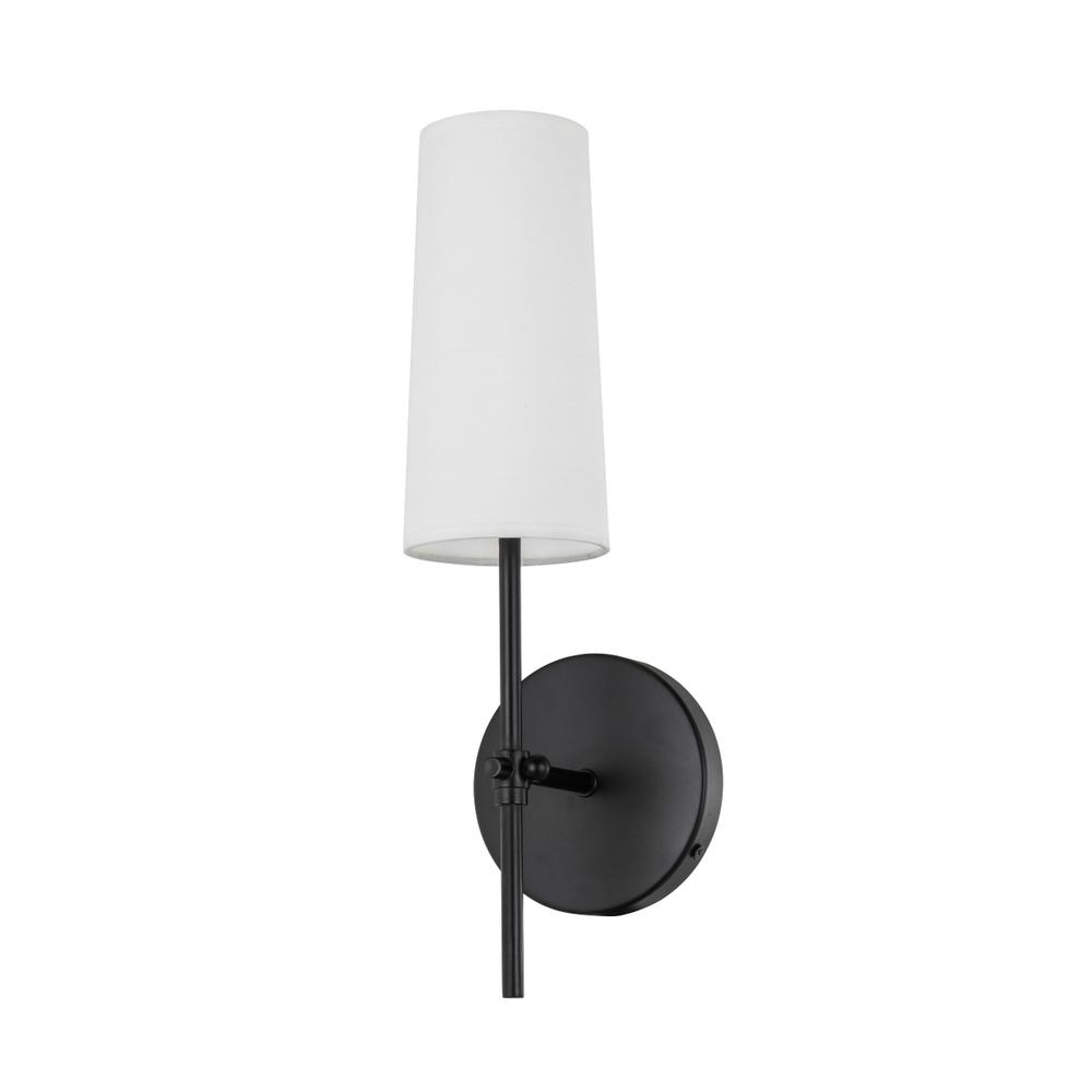 Alt View 7. Living District - Mel 1 light Black and White shade wall sconce - Black And White Shade.