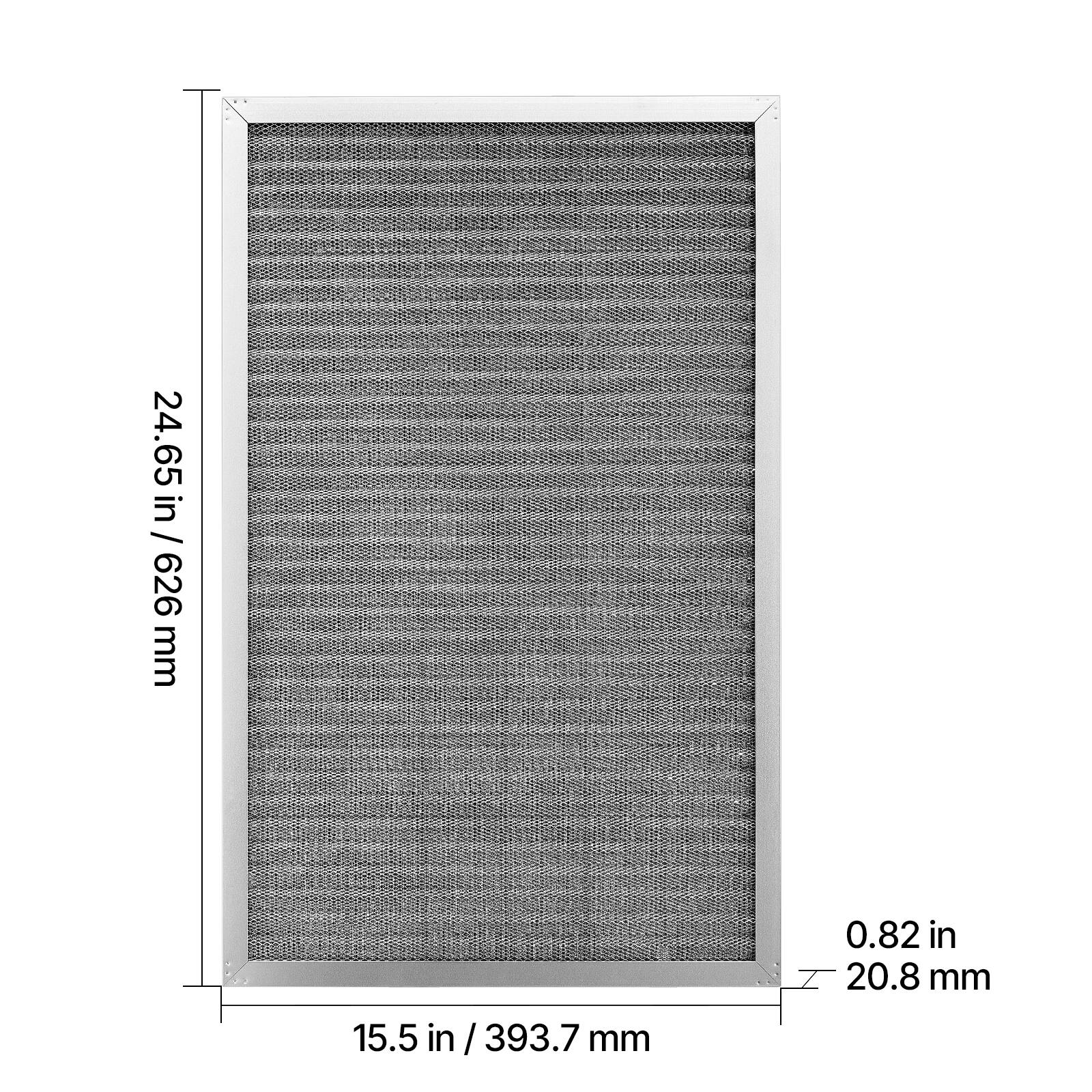 24.65 in / 626 mm  
15.5 in / 393.7 mm  
0.82 in / 20.8 mm