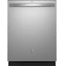 Front. GE - 24" Top Control Built-In Hybrid Stainless Steel Tub Dishwasher with Dry Boost - Stainless Steel.