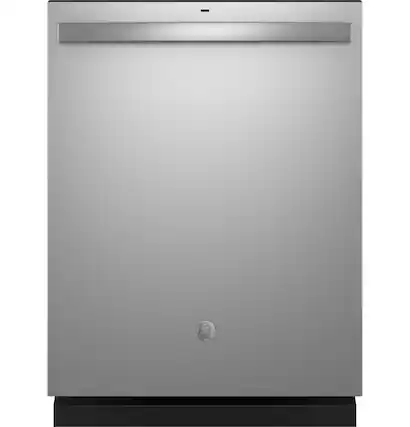 Front. GE - 24" Top Control Built-In Hybrid Stainless Steel Tub Dishwasher with Dry Boost - Stainless Steel.