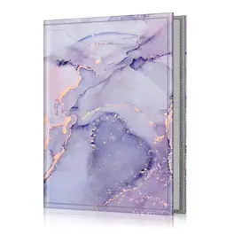 Kitcheniva - Portable Wallet Photo Album Leather Cover 52 Photo Capacity For 4x6 Photo - Lilac Marble