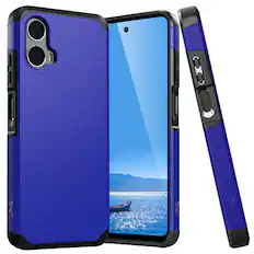 Front. Equipd - Phone Case for Moto G Stylus 5G 2024 (6.7"), Rugged Shockproof Hybrid Protective Cover - Blue.
