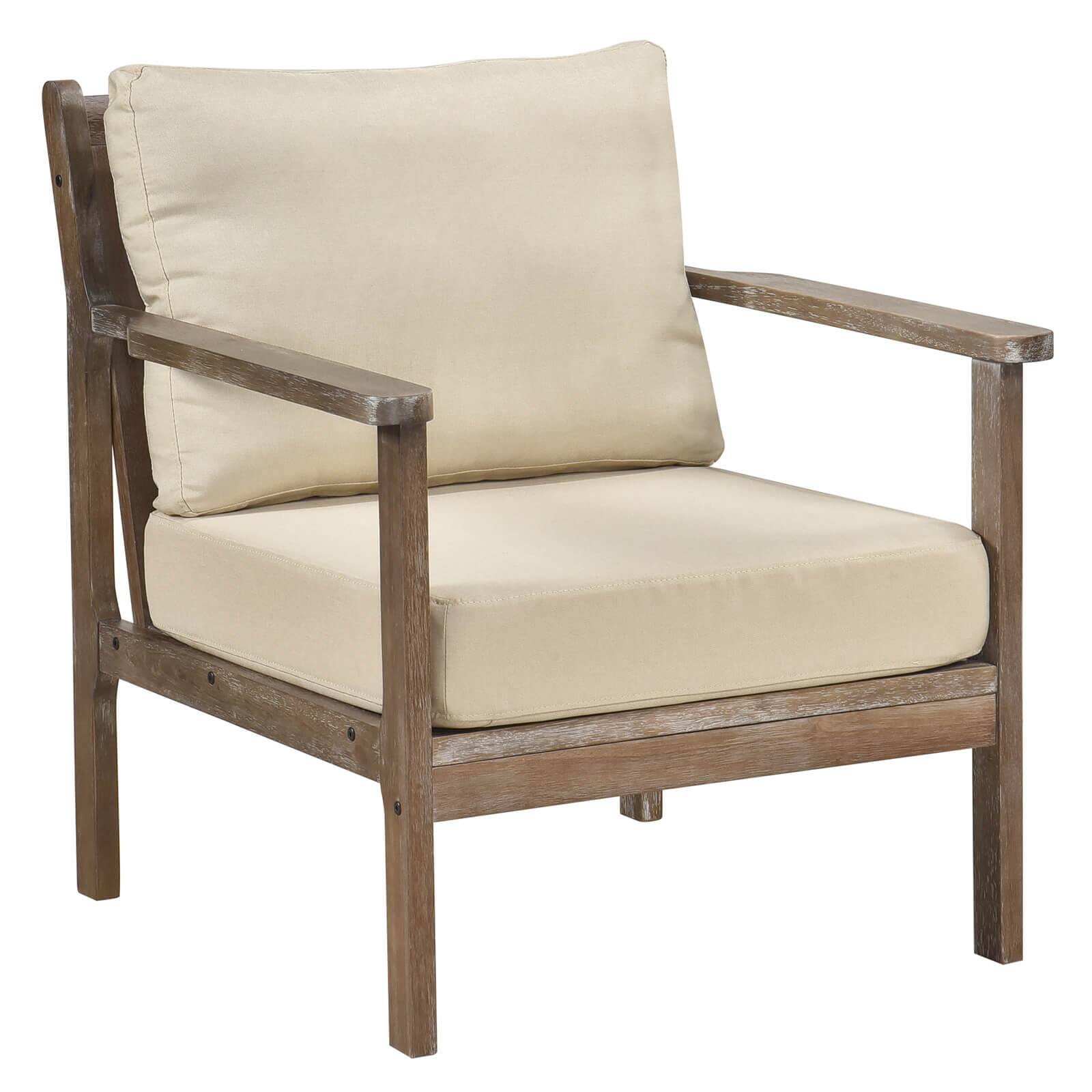 Front. Costway - Costway Modern Accent Chair with Solid Rubber Wood Armrests Cotton Linen Fabric Covers - Beige.