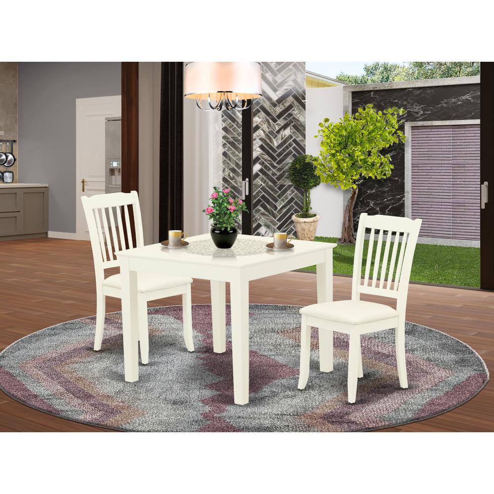 Left. East West Furniture - Dining Room Set Linen White - Brown.