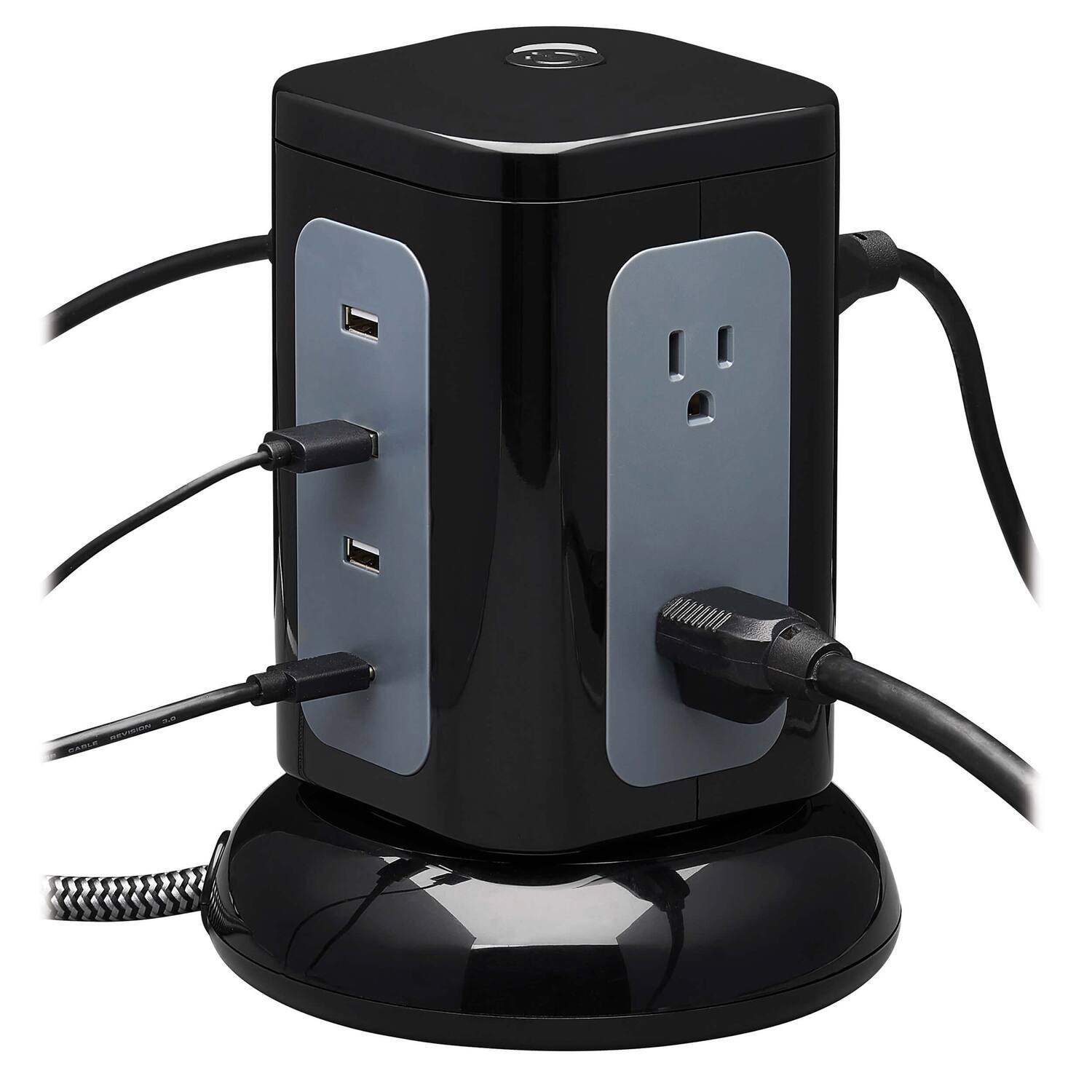 Alt View 5. Tripp Lite - Tripp Lite By Eaton Tlp606uctower Protect It! 1,800-joules Surge Protector Tower, 6 Outlets With 4 Usb Ports - Black.