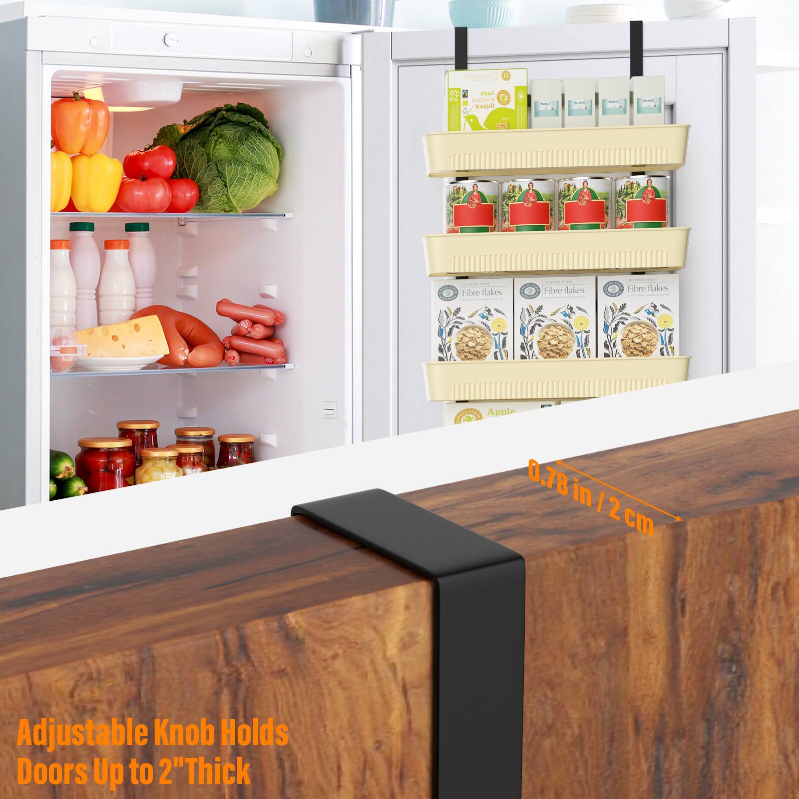 ) 2 Apple unda 1 G flapjuck  
NATURATE  
GEMERN THEE Fibre flakes -  
GLATION 14:00 Fibre flakes -  
- QUOTER 1791 Fibre flakes  
CONTENMENTS Apple 0.78 in/2 cm  
Adjustable Knob Holds Doors Up to 2" Thick