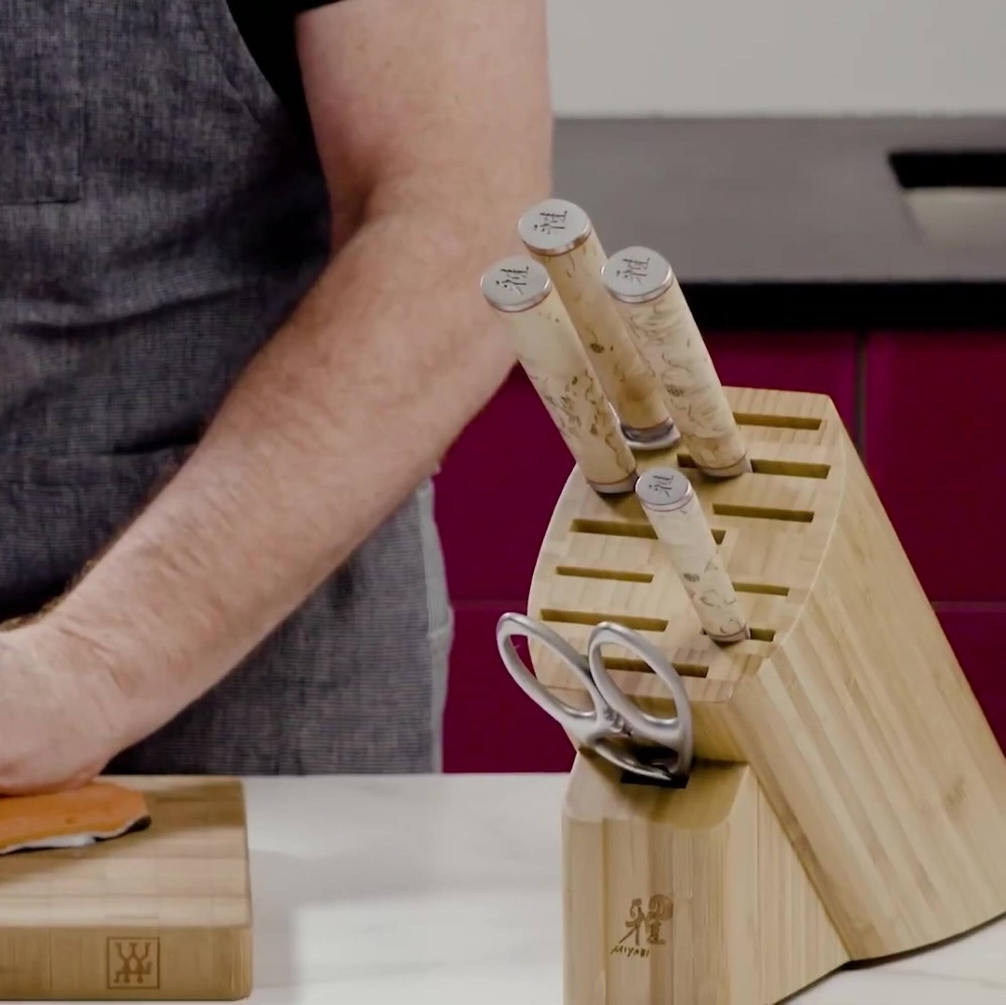 Alt View 1. Miyabi - Miyabi 12-slot Bamboo Knife Block, no knives included - Bamboo.