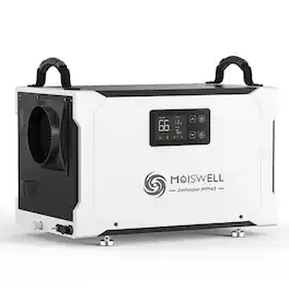 Moiswell - 155 Pint Commercial Dehumidifier with Pump – Energy Star Certified for Basements & Crawl Space - White & Black