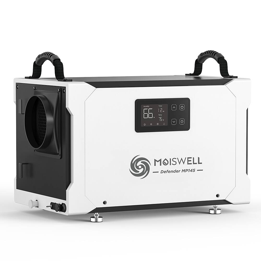 Moiswell - 155 Pint Commercial Dehumidifier with Pump – Energy Star Certified for Basements & Crawl Space - White & Black