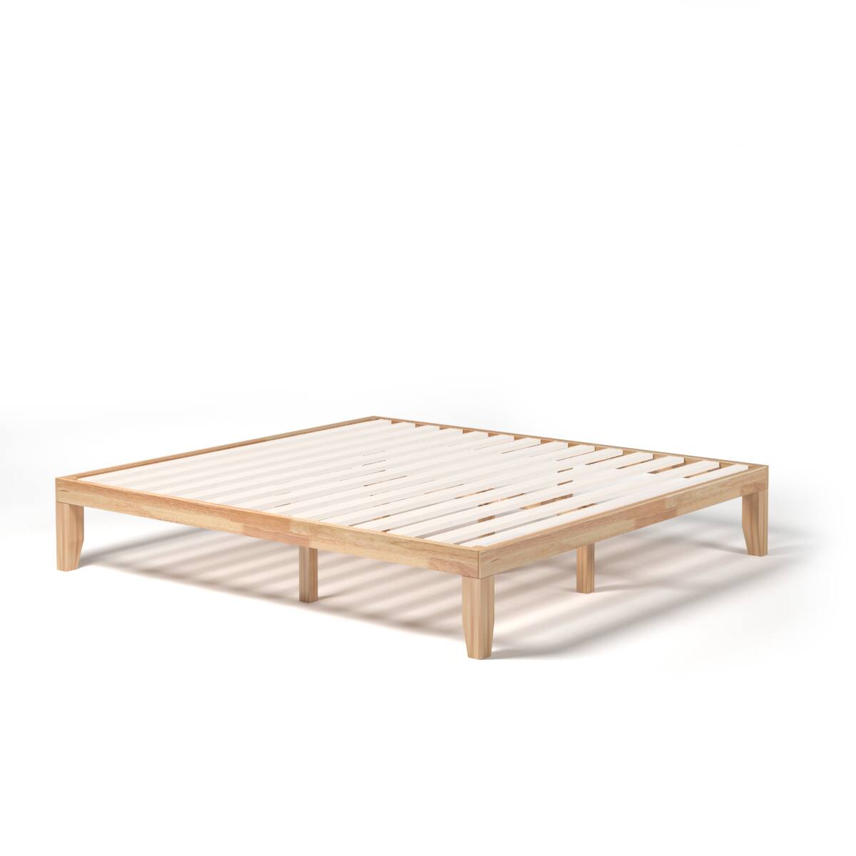 Alt View 4. Costway - Costway King Size 14" Wooden Bed Frame Mattress Platform Wood Slats Support - Natural Finish.