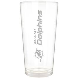 Great American Products - Miami Dolphins Etched 16oz. Vertical Rally Cry Pint Glass - Multicolor
