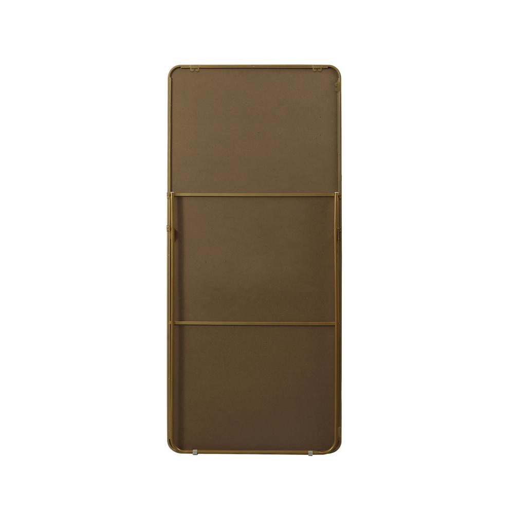 Angle. Elegant Decor - Soft Corner Metal Rectangle Full Length Mirror 30x60 Inch in Brass - Brass.