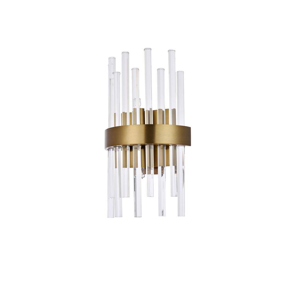 Alt View 2. Elegant Lighting - Dallas 2 light Gold and Clear Wall Sconce Clear Royal Cut Crystal - Gold And Clear.
