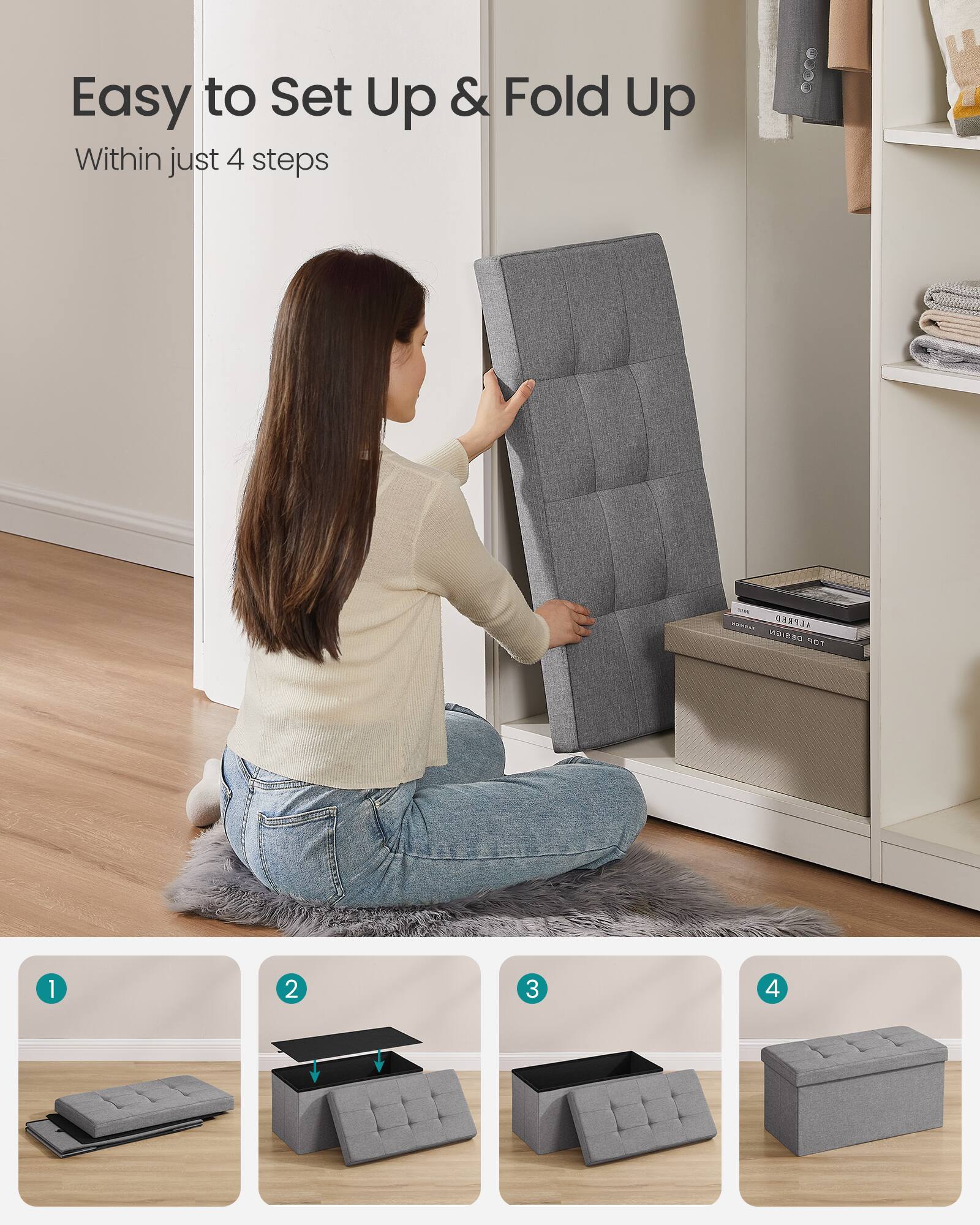 Easy to Set Up & Fold Up  
Within just 4 steps