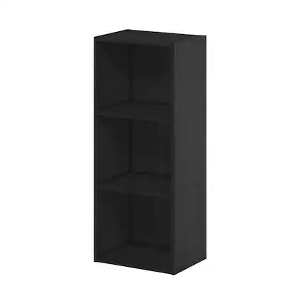 Front. FurniFact - Blackwood 3-Tier Open Shelf Bookcase with Sturdy Wood Construction - Blackwood.