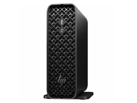 Front. HP - HP Z2 Mini G1i - Intel Ultra 7 265 - 32GB - 1TB SSD - Win 11 Pro - RTX 2000 16GB - Ethernet - Wireless - BM6G4UT#ABA - Black.