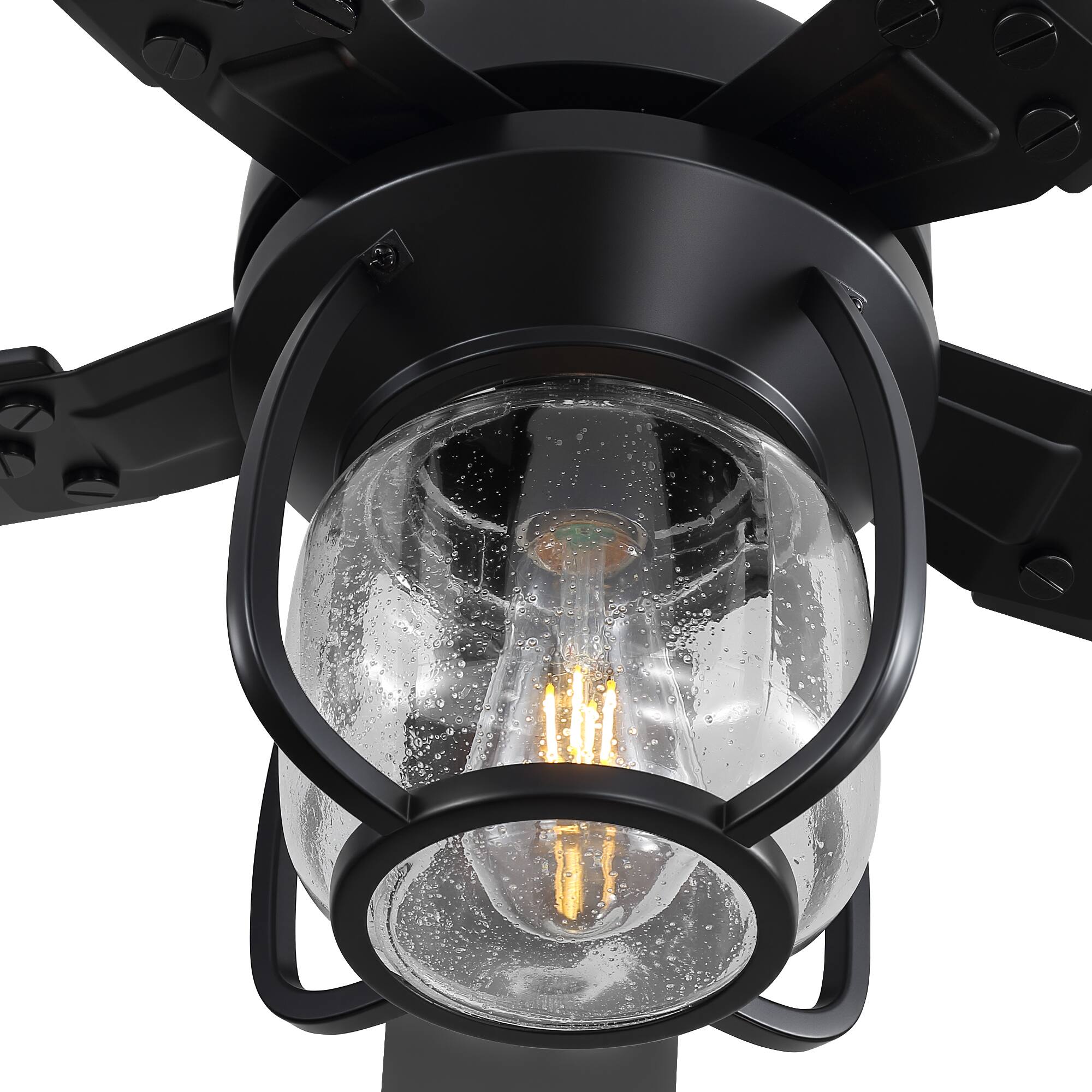 Alt View 9. Breezary - 52 Inch Ceiling Fan with Light, 5 Plywood Blades, Quiet DC Motor, Remote Control, 6 Speeds, 1/4/8H Timer - Black.
