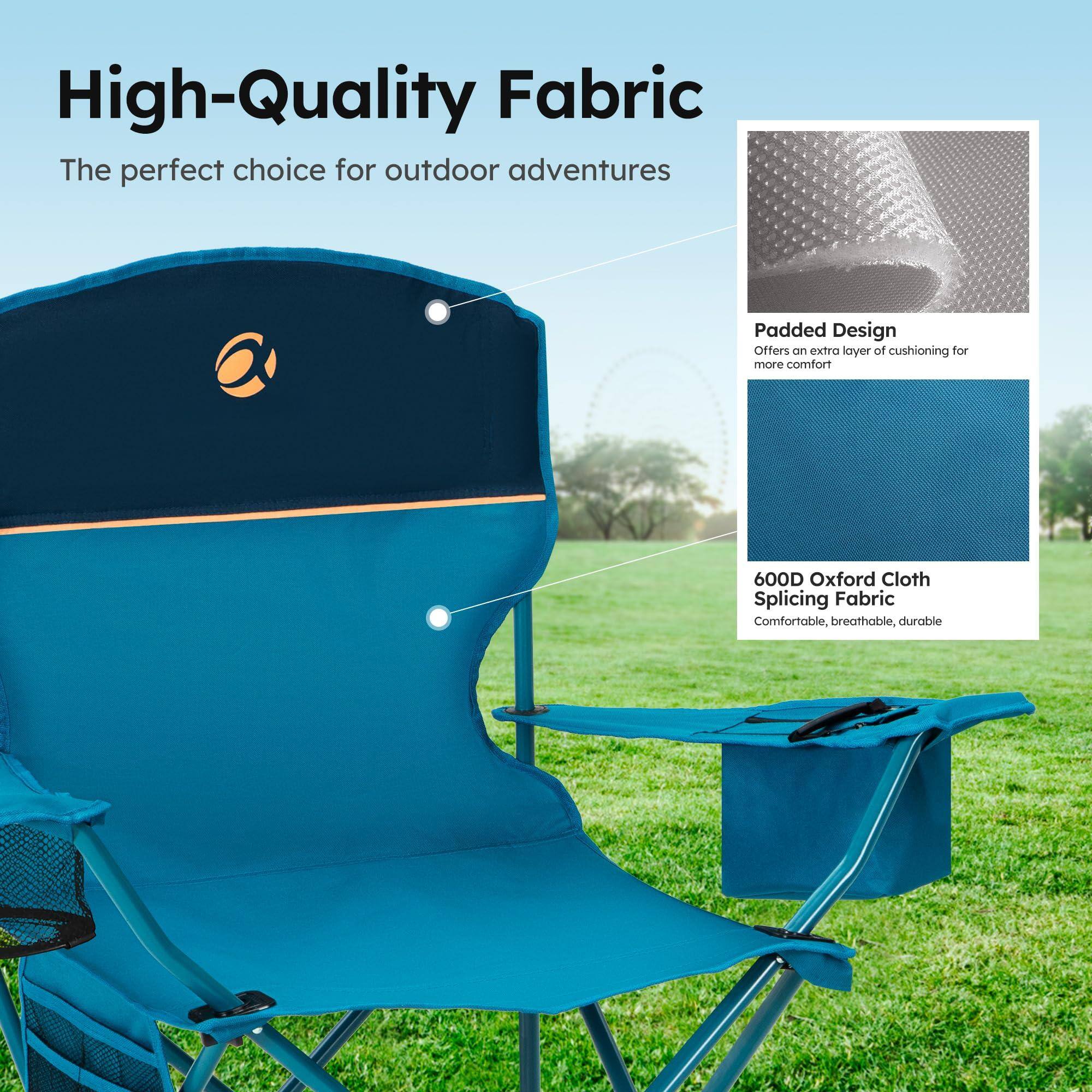 High-Quality Fabric  
The perfect choice for outdoor adventures  

Padded Design  
Offers an extra layer of cushioning for more comfort  

600D Oxford Cloth Splicing Fabric  
Comfortable, breathable, durable