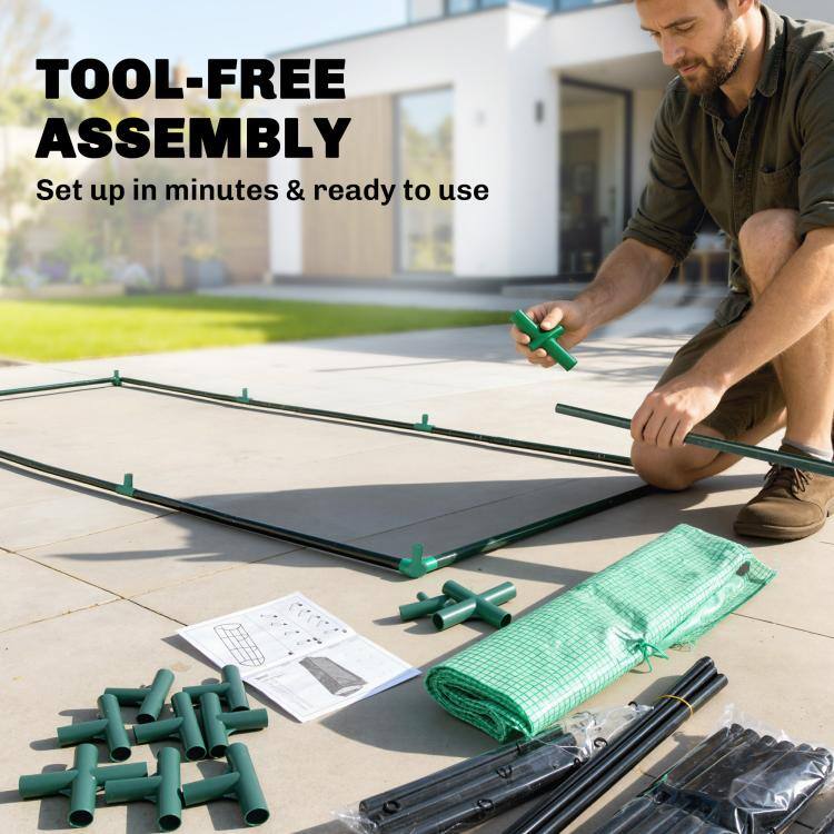 TOOL-FREE ASSEMBLY  
Set up in minutes & ready to use